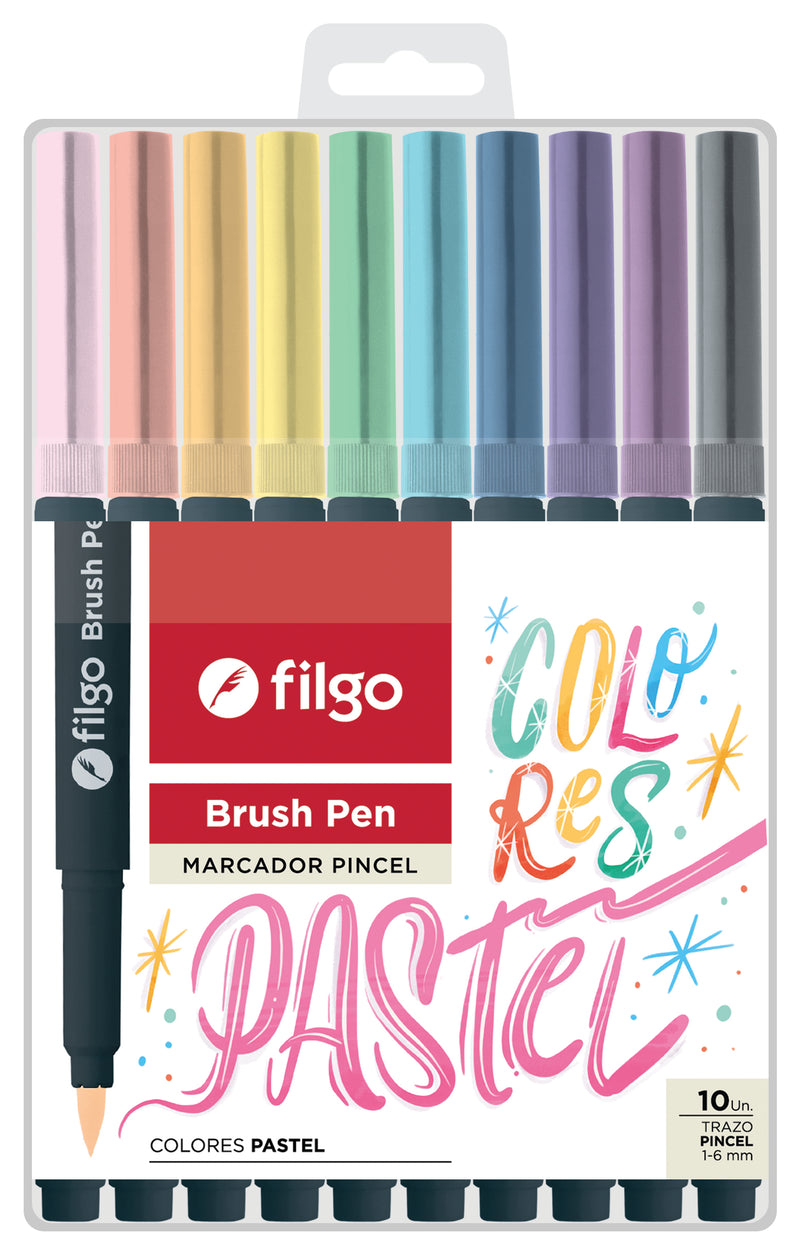 Set Marcadores Brush Pen Pastel 10 un