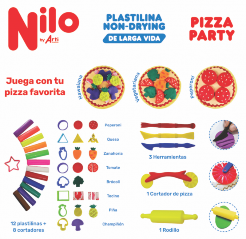 Nilo Pizza Party Plastilina Non-Drying x 160Gr