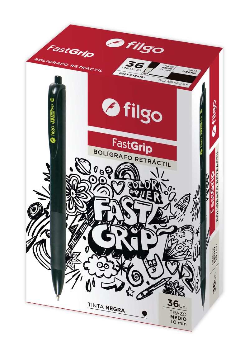 Bolígrafo Fast Grip Negro 1.0