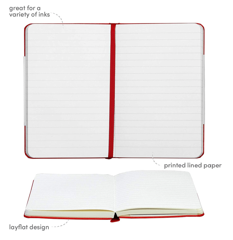 Set 2 Cuadernos de Bolsillo Textura de Cuero Rojo