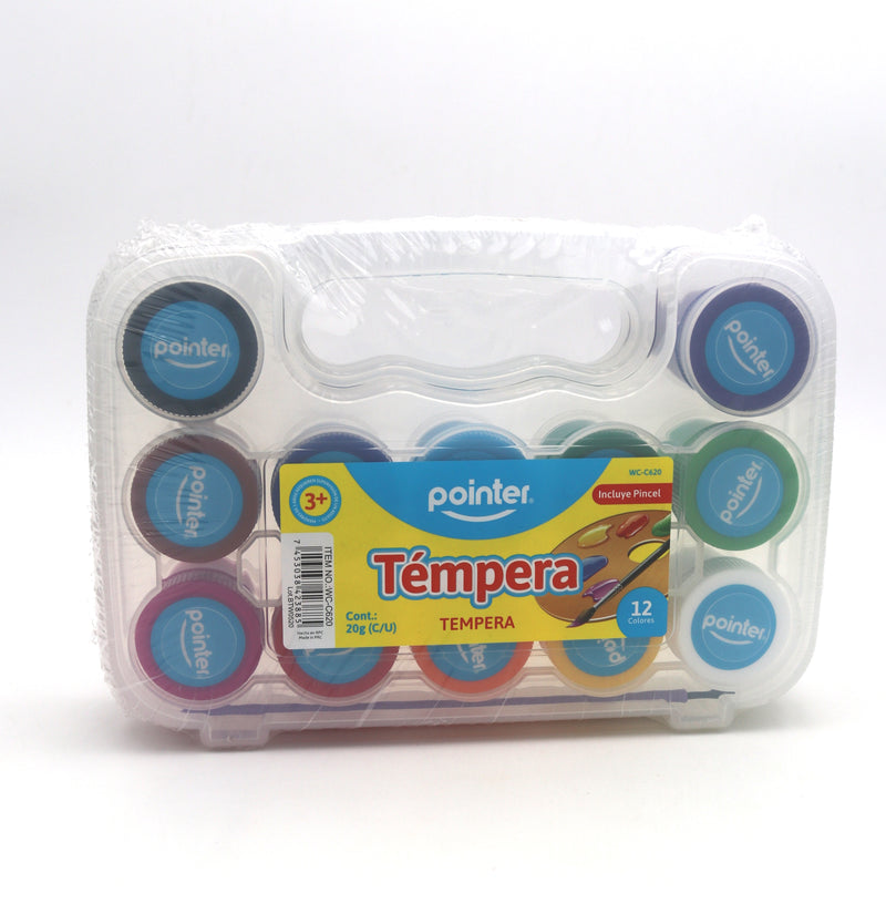 Tempera 12 Colores + Pincel