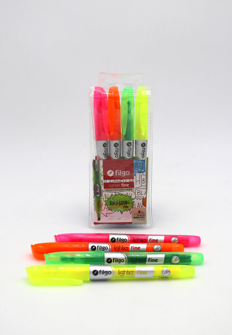 Resaltador Lighter Fine / Estuche 4  Flúo