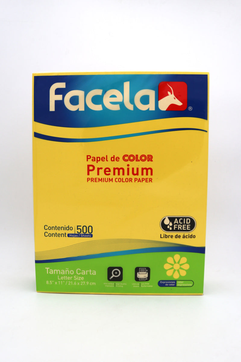 Resma Papel Bond Color Amarillo Limón Tamaño Carta