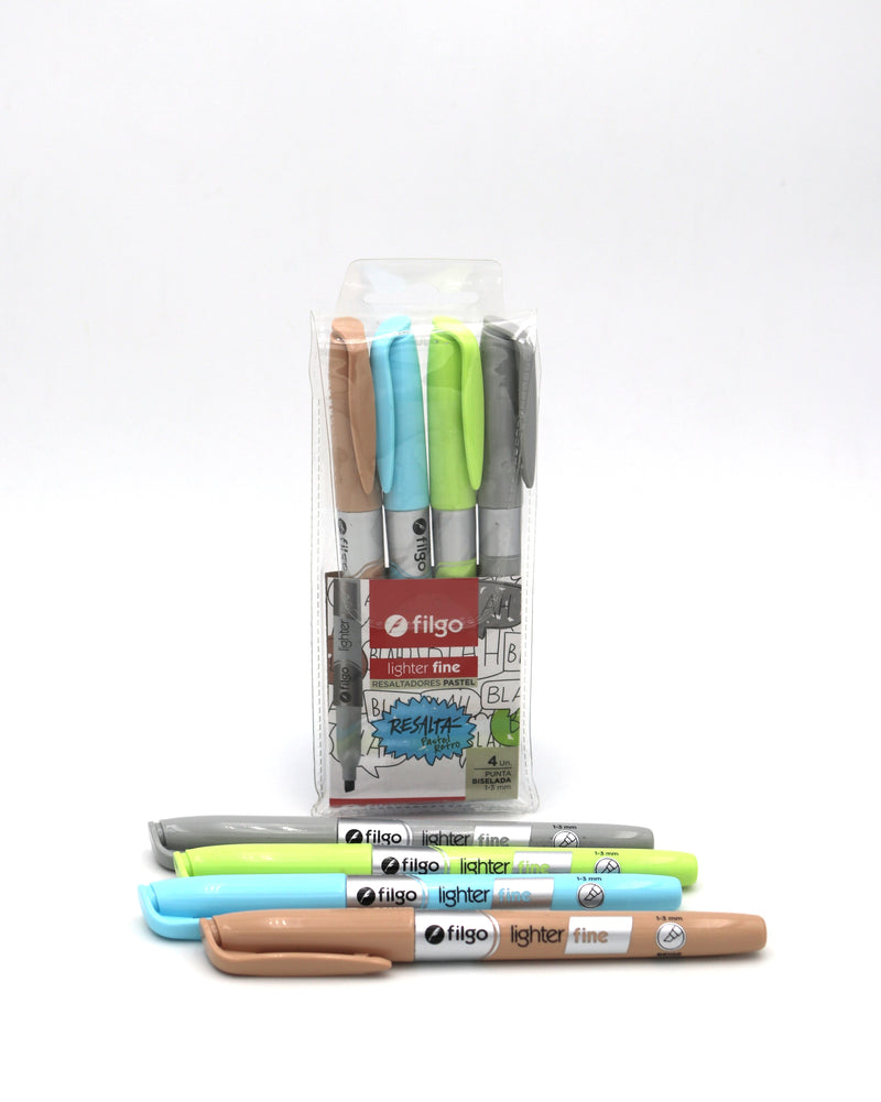 Resaltador Lighter Fine / Estuche 4 Pastel Retro