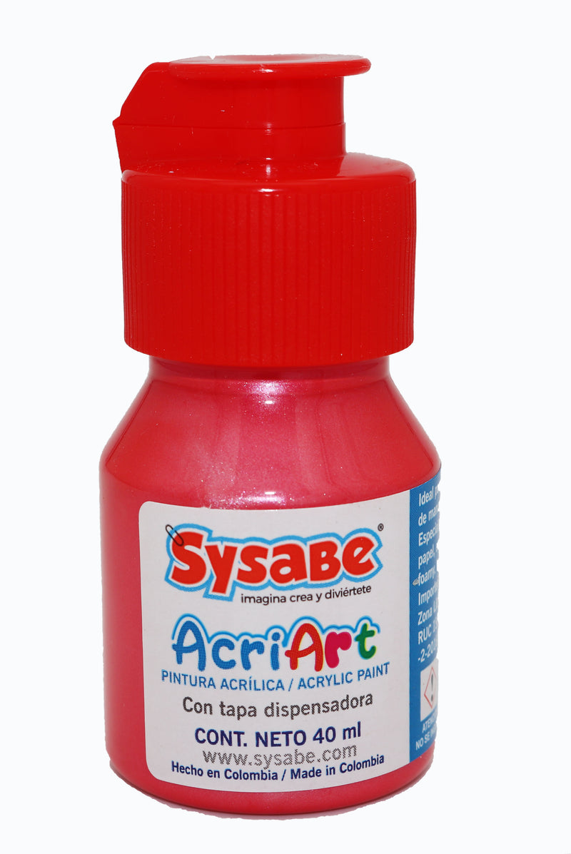 Pintura Acrílica 37 Ml Rojo Carmín