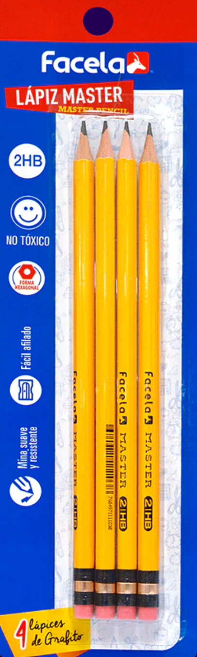 Lápiz Grafito Hexagonal 2HB Facela