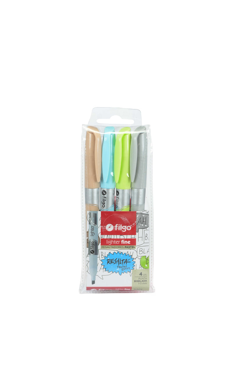 Resaltador Lighter Fine / Estuche 4 Pastel Retro
