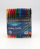 Marcadores doble punta fineliner x 12 Marca Pointer