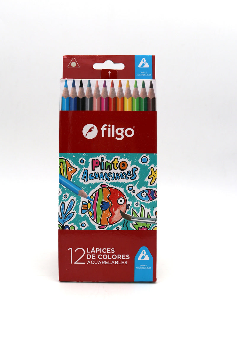 Lápices Colores De Madera PINTO Acuarelables / Estuche 12 surtido