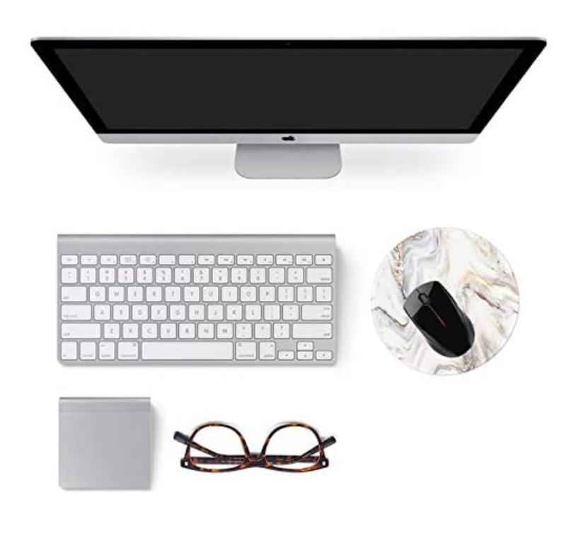 Nakapa Mouse Pad,Anti Slip Rubber Round Mousepads White