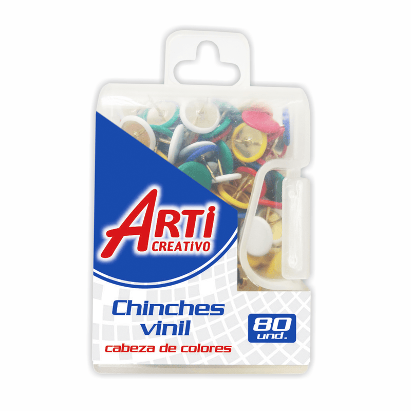 Ac Minipack Chinches Vinil Cab.Colores X 80