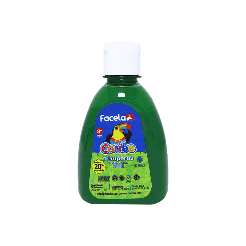 Témpera Lavable Color Verde 300 ml