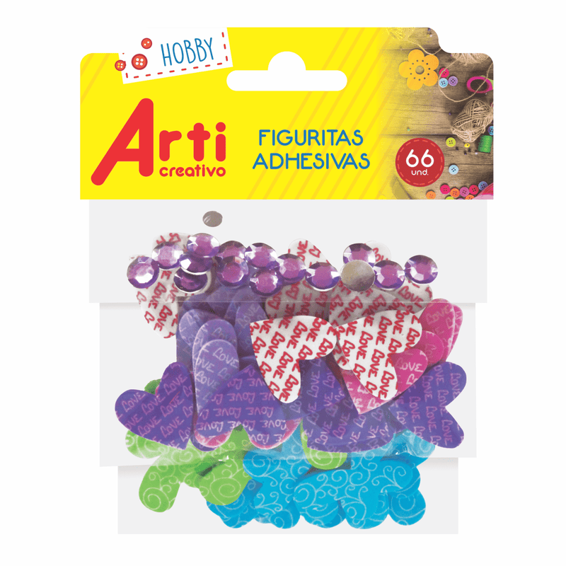Stickers Mariposas y Corazones con Diamantes Arti