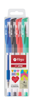 Roller Gel Gel Pop / Estuche 4 Clásico