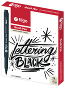 Marcador Brush Pen Caja 12 Negro
