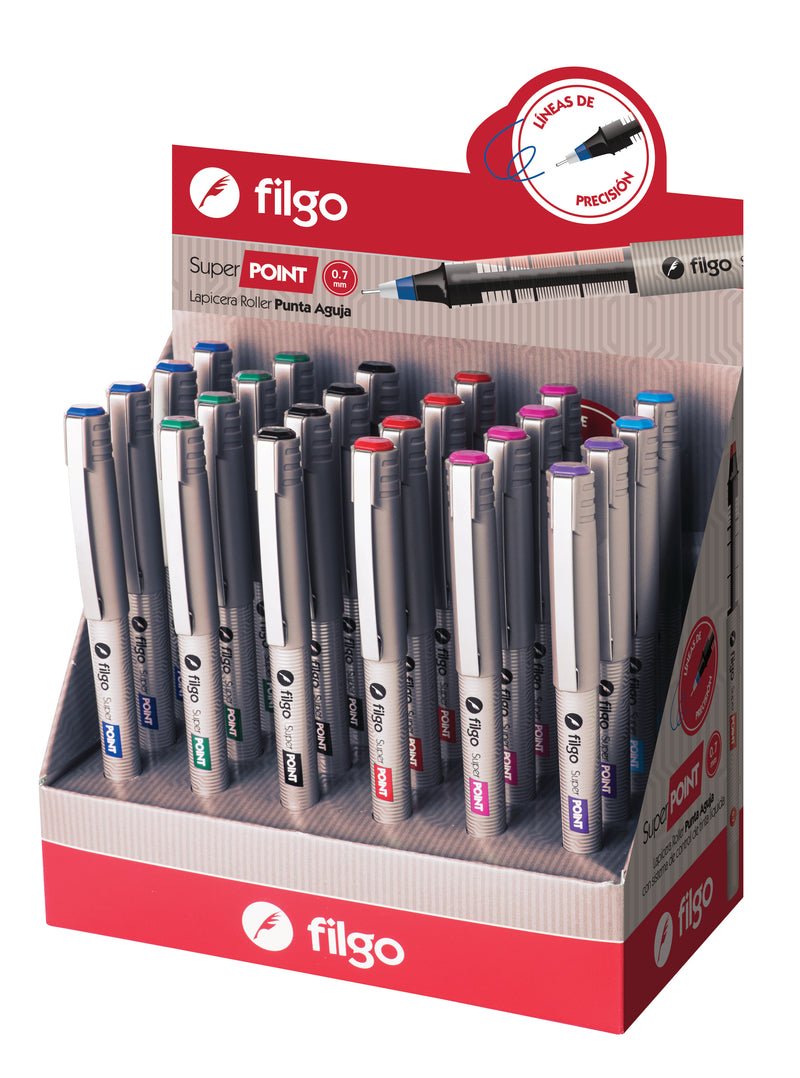 Roller Líquido Súper Point 0.7 / Display 24 Surtido