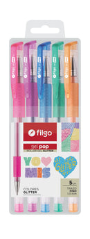 Roller Gel Gel Pop / Estuche 5 Glitter