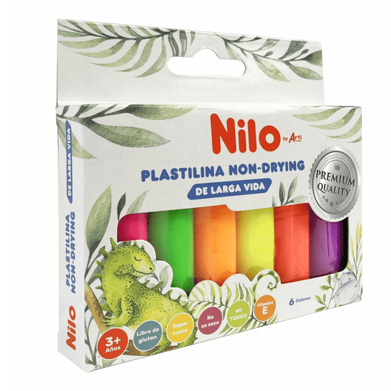 Plastilina Non-Drying X 6 Colores Neón Nilo