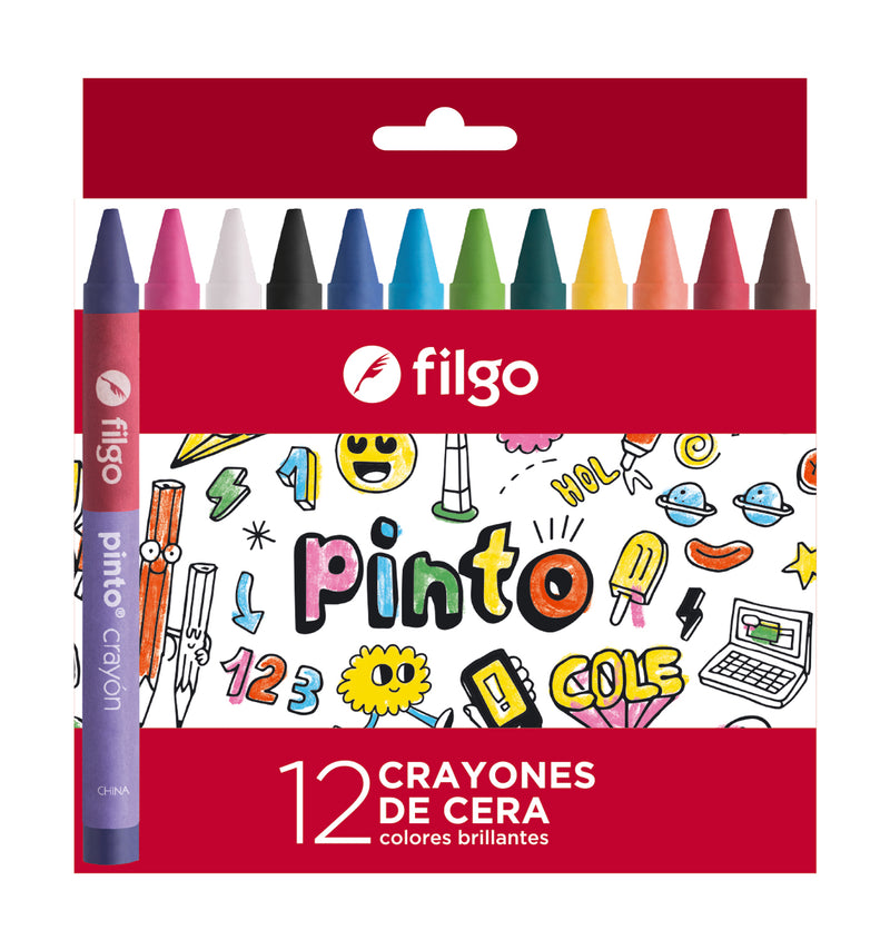 Crayones De Cera Pinto / Estuche 12 Surtido