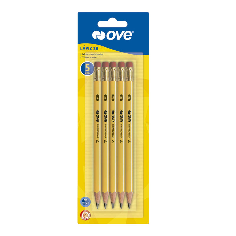 Lápiz Amar C/B 2B X 5 Ove