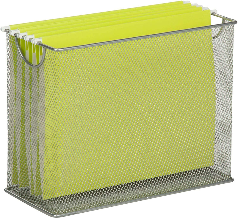 Archivador Rectangular De Metal Plateado