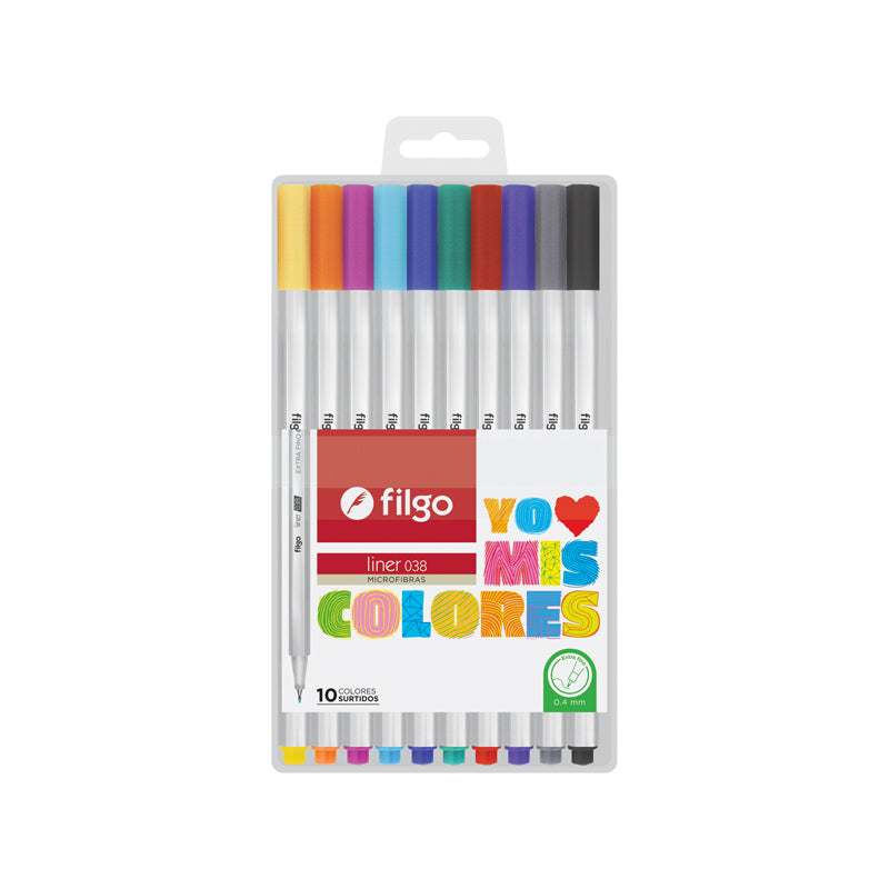 Microfibra Liner 038 0.4 / Estuche 10 Surtido