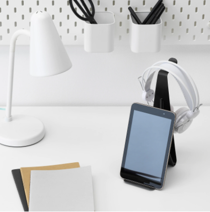 Base Para Tablet Y Audífonos Negra