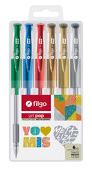 Roller Gel Gel Pop / Estuche 6 Metalizado