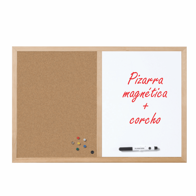 Pizarra Corcho Doble - 60 X 45 Cm