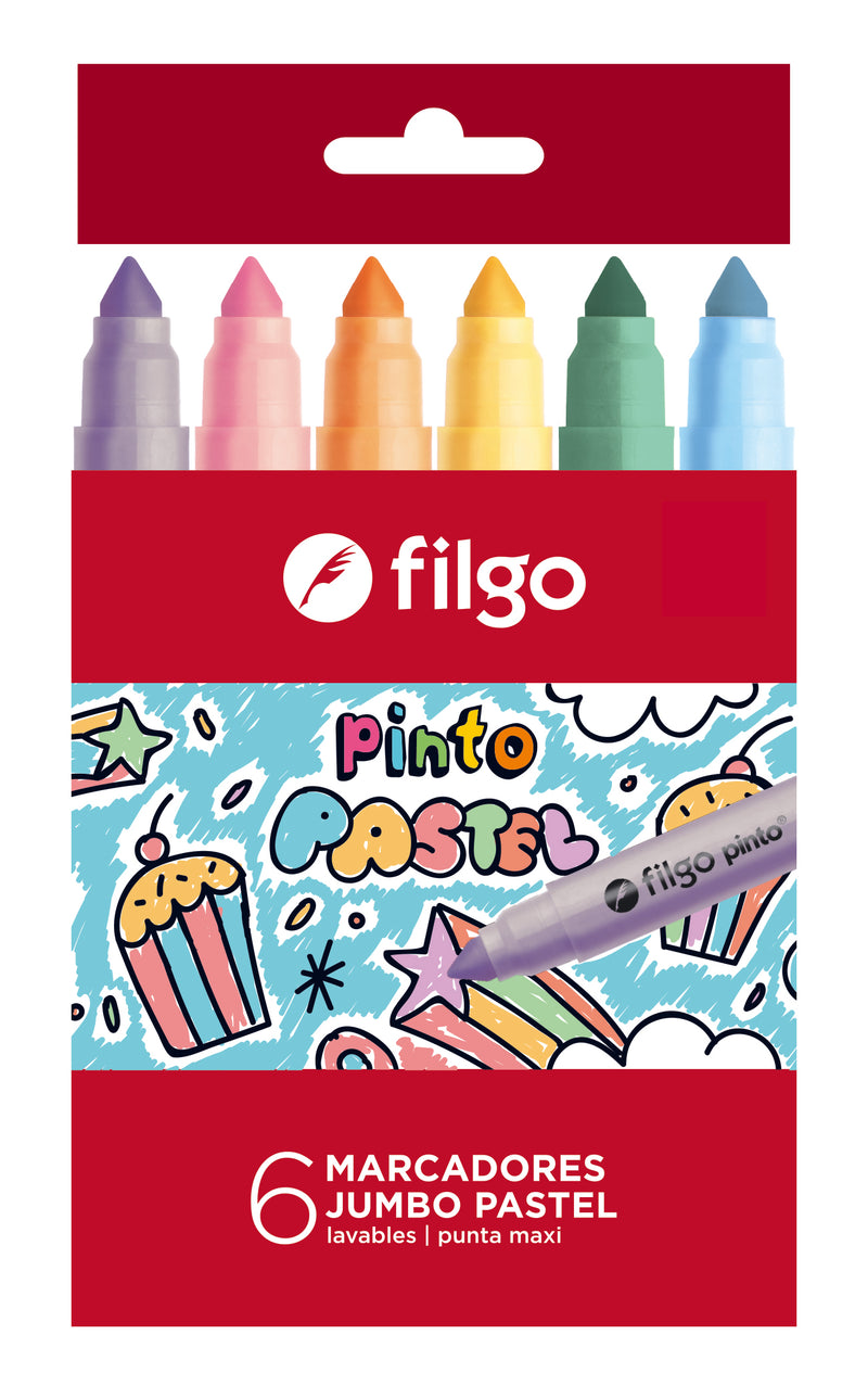 Marcador Pinto Jumbo Estuche 6 Pastel