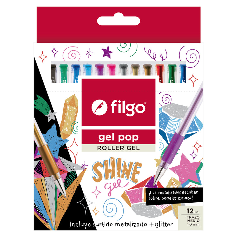 Roller Gel Gel Pop/ Estuche 12 Shine