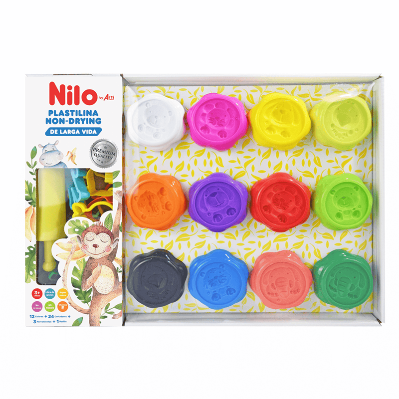 Plastilina Premium Non-Drying X 12 Colores Nilo