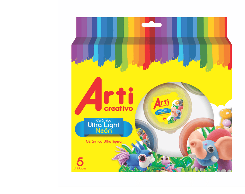 Masa Ultralight 5 Colores Neón Arti