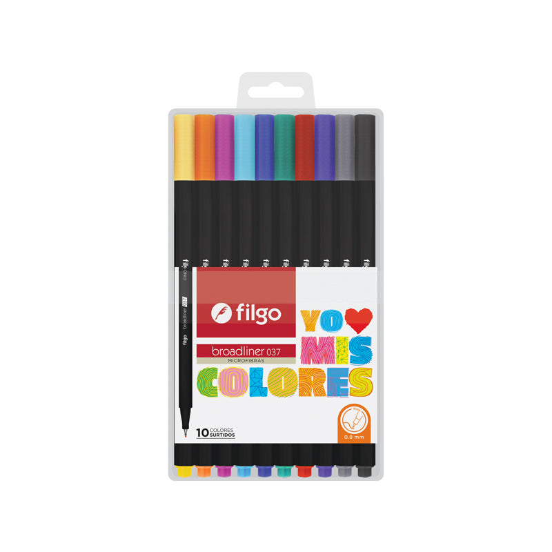 Microfibra Broadliner 037 0.8 / Estuche 10 Surtido