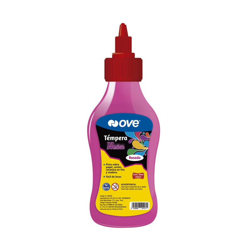 Tempera X 250Ml Neon Rosado Ove C/Aplicador