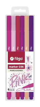 Marcador Marker 036 / Estuche 6 Pink Up!