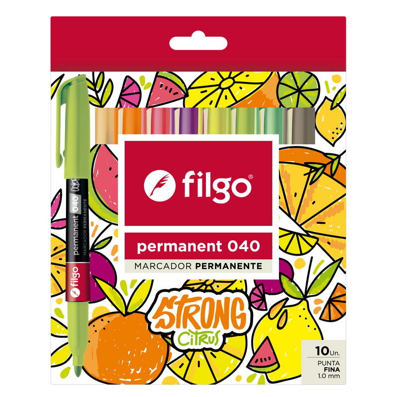 Marcador Permanente 040 Fino / Estuche 10 Citrus