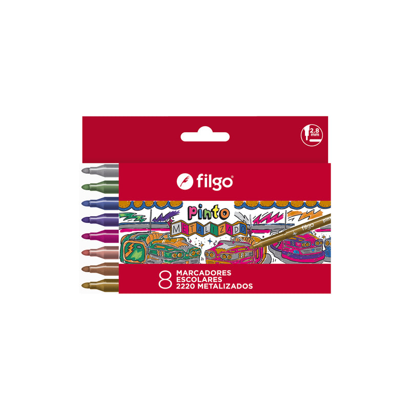 Marcador Pinto 2220 / Estuche 8 Metalizado