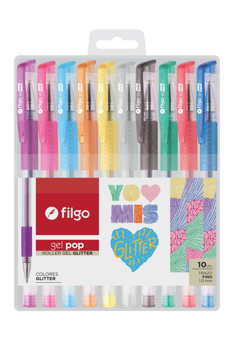 Roller Gel Gel Pop / Estuche 10 Glitter