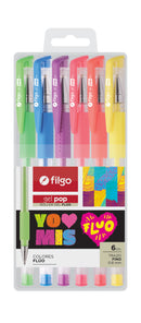 Roller Gel Gel Pop / Estuche 6 Flúorescente
