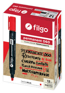 Marcador Permanente 060 Bisel / Caja 12 Rojo