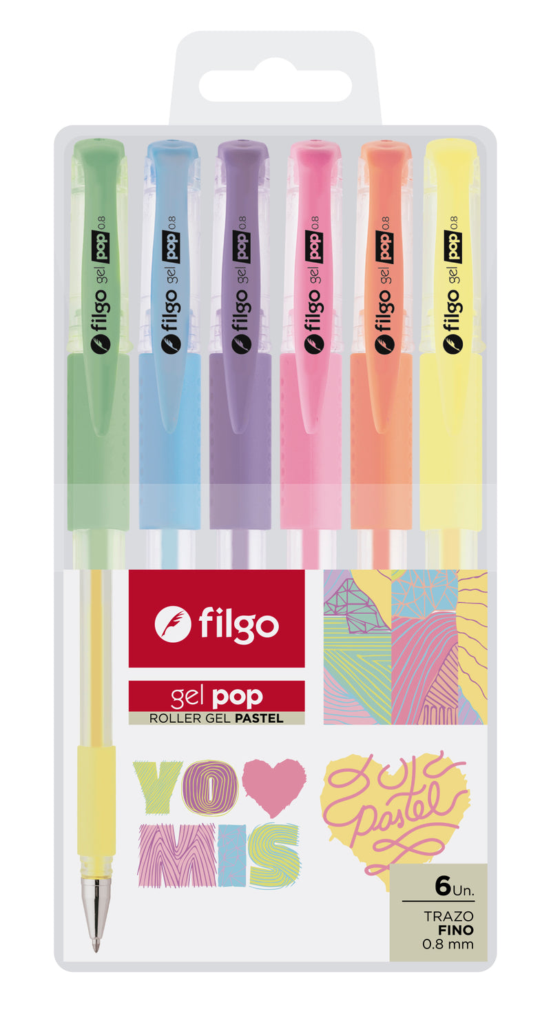 Roller Gel Gel Pop / Estuche 6 Pastel