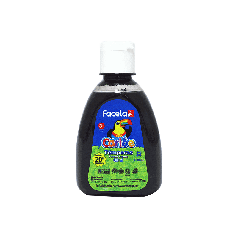 Témpera Lavable Color Negro 300 ml