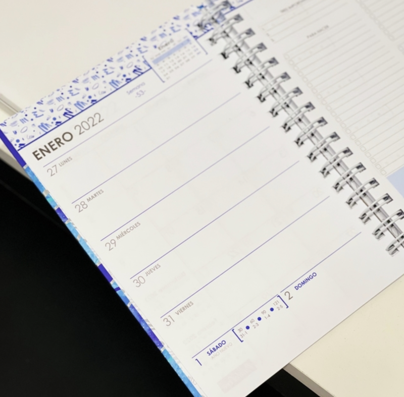 Agenda Planner Plateada Semanal 2022