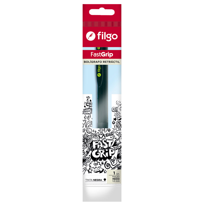 Bolígrafo Fast Grip Negro 1.0 Flowpack